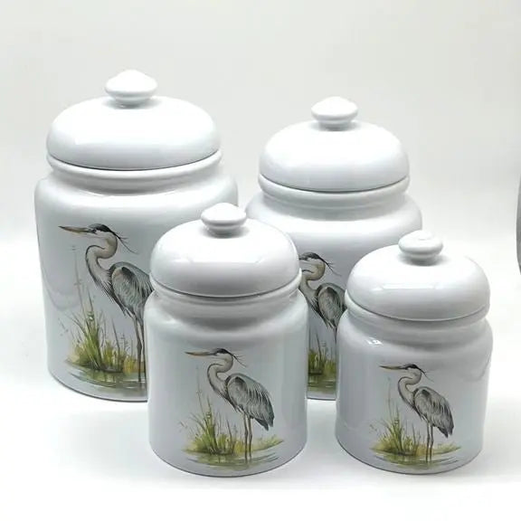 blue heron canister set