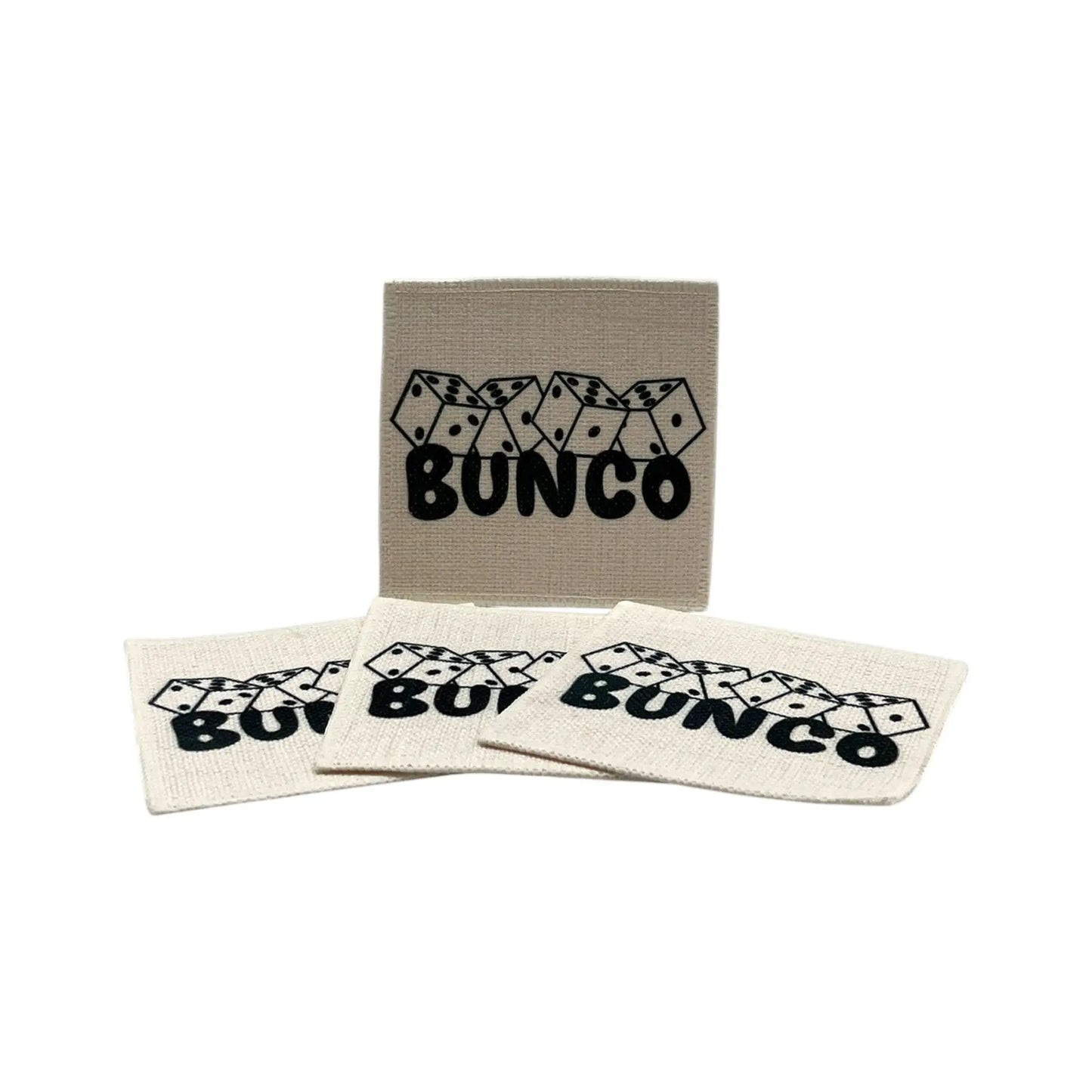 Bunco Coasters (set of 4, linen fabric) Jane & Lizzee