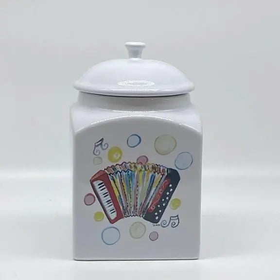 Cajun Accordion Canister Jar, 8 1/2"