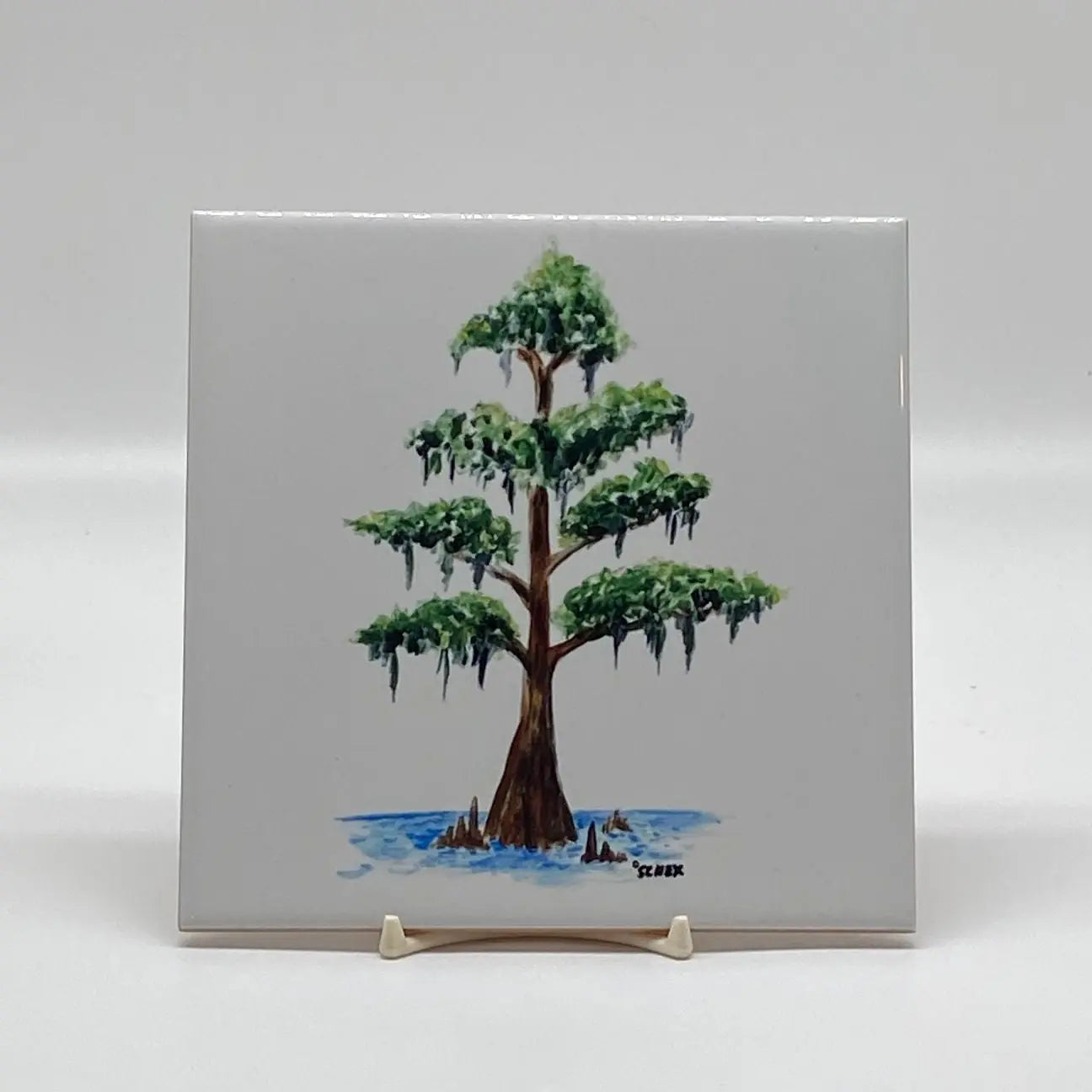 Cypress Tree Square Trivet, 6" JD & Company