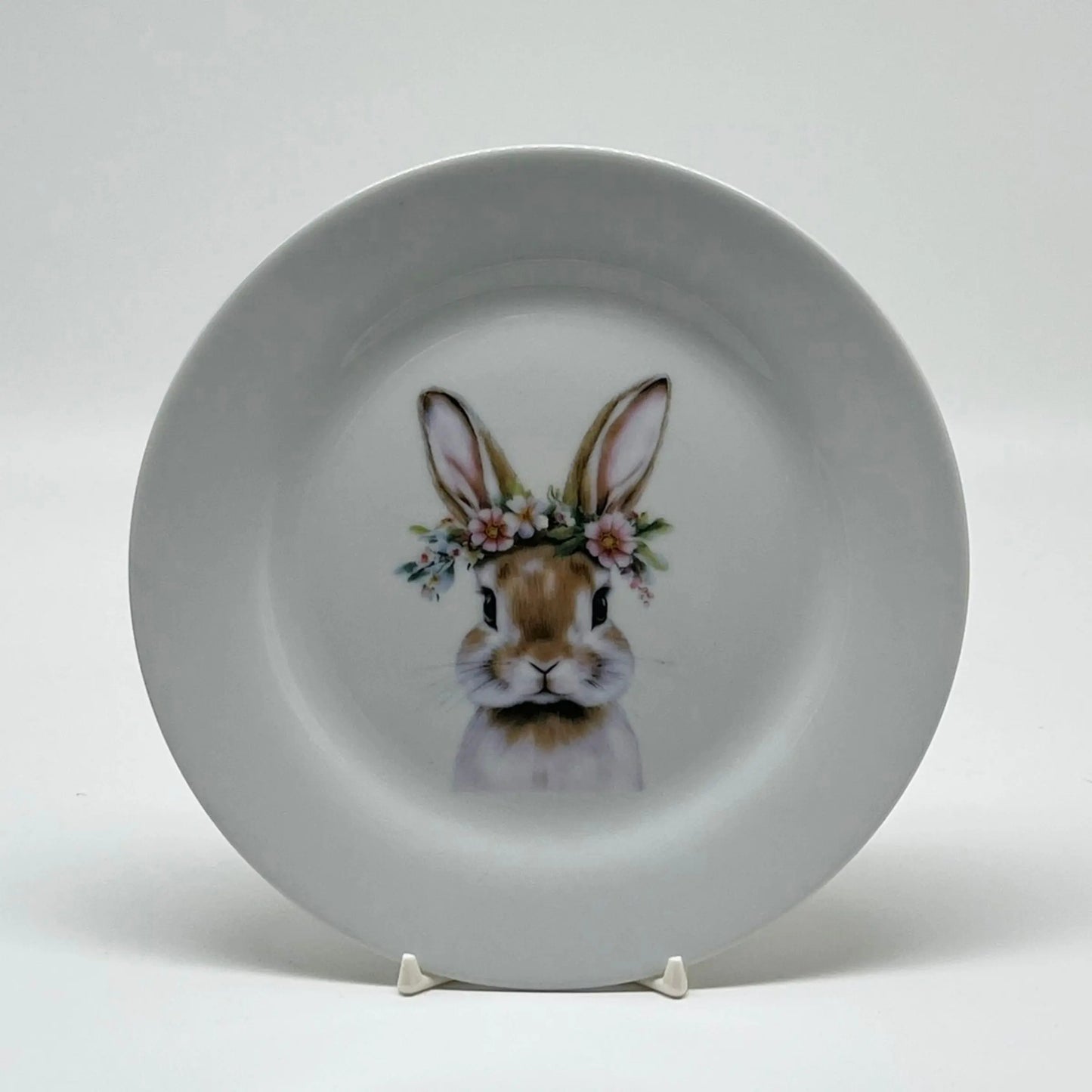 Easter Bunny Salad Plate, 7 1/2" (bunny with flowers) Faust Heirlooms