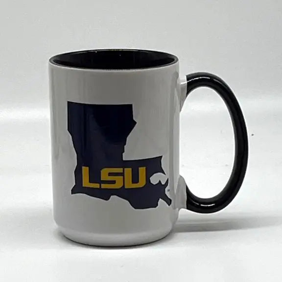 LSU - Louisiana State Mug, 15 oz. (purple handle and interior) JD & Company