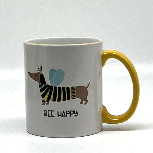BEE Happy Mug, 12 oz. - Dachshund JD & Company