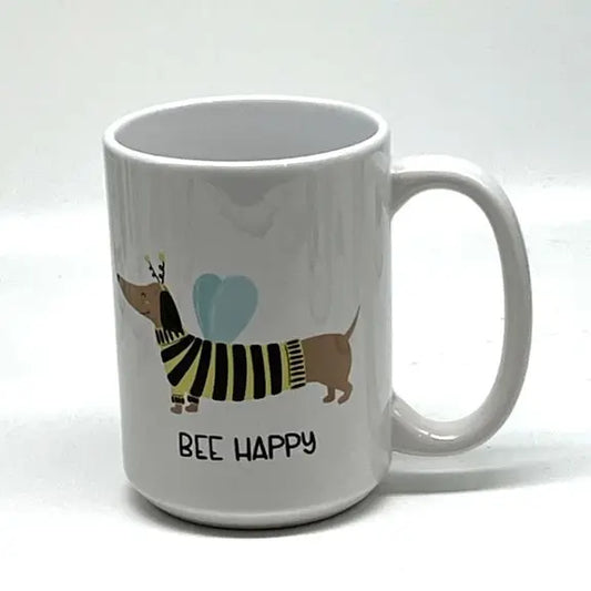 BEE Happy Mug, 15 oz. - Dachshund JD & Company