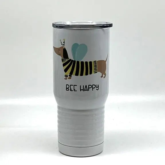 BEE Happy Stainless Steel Tumbler, 20 oz. - Dachshund JD & Company