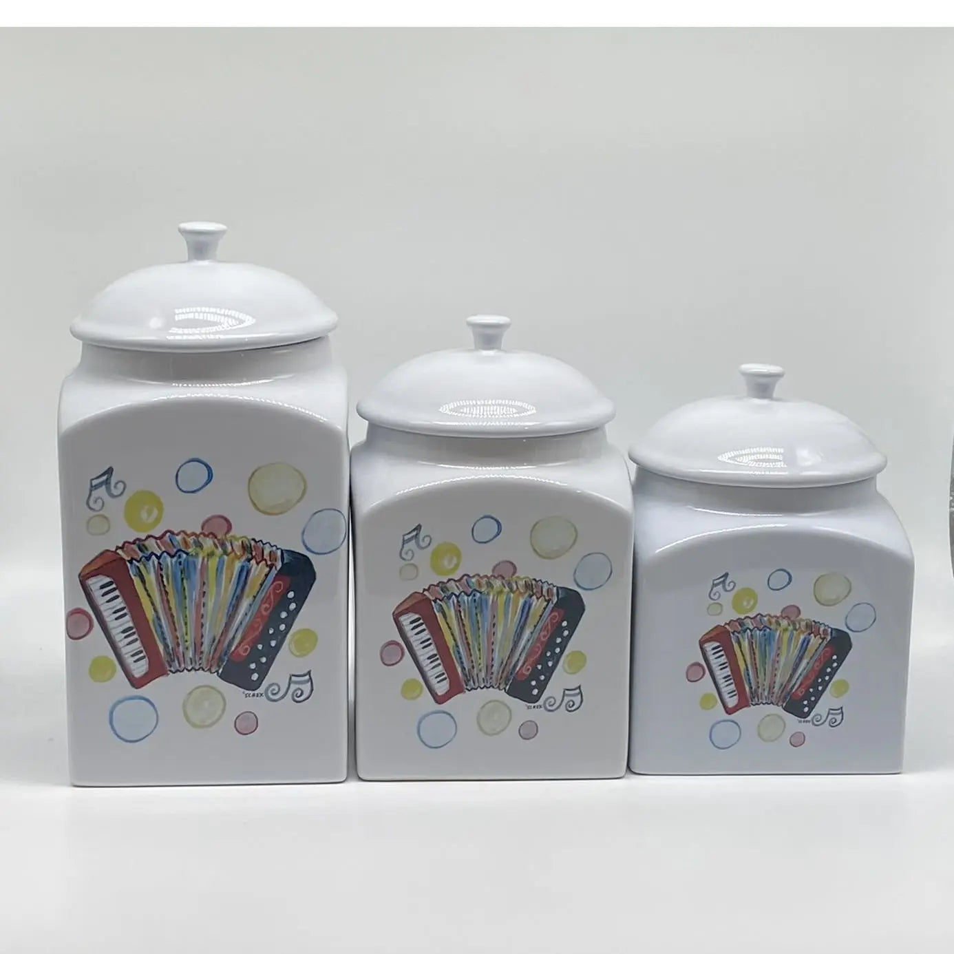 Cajun Accordion Canister Set, 3pc. (square)