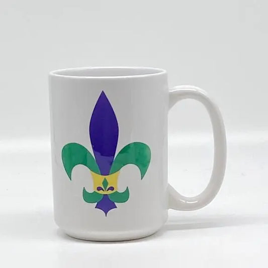 Fleur de Lis Mug, 15 oz. JD & Company