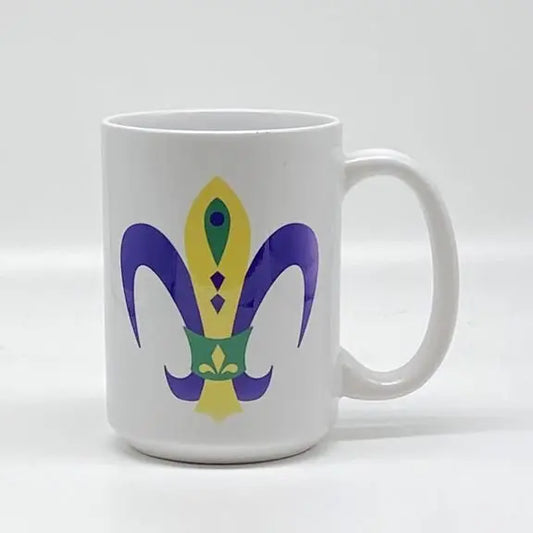 Fleur de Lis Mug, 15 oz. JD & Company
