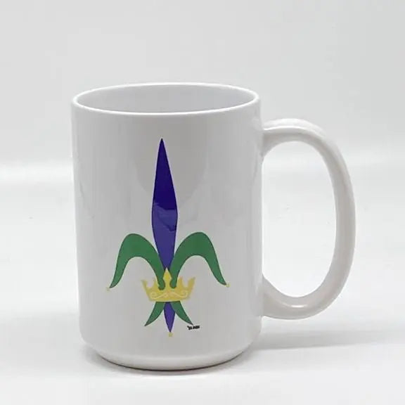 Fleur de Lis Mug, 15 oz. JD & Company
