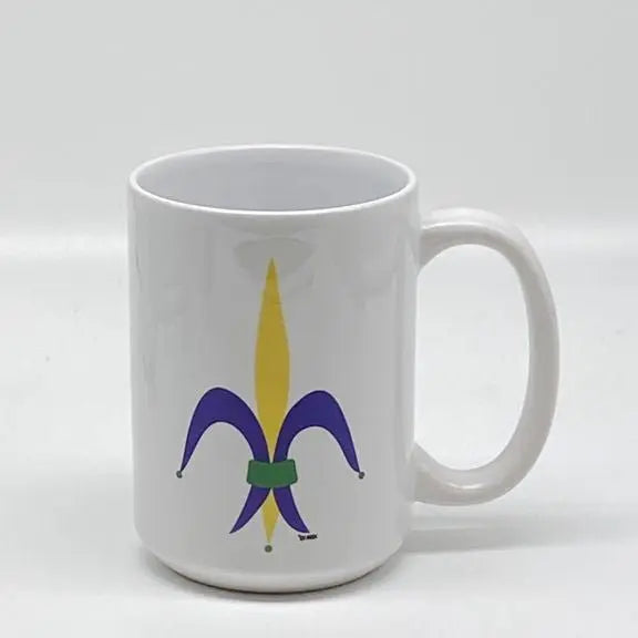 Fleur de Lis Mug, 15 oz. JD & Company