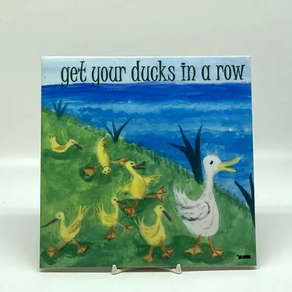 Get Your Ducks In A Row Tile, 8" JD & Company