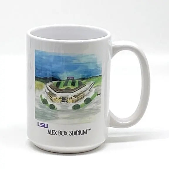 LSU Alex Box Stadium Mug, 15 oz. JD & Company