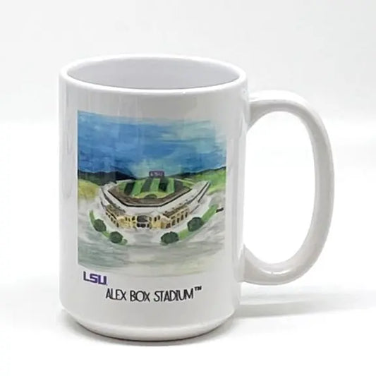 LSU Alex Box Stadium Mug, 15 oz. JD & Company