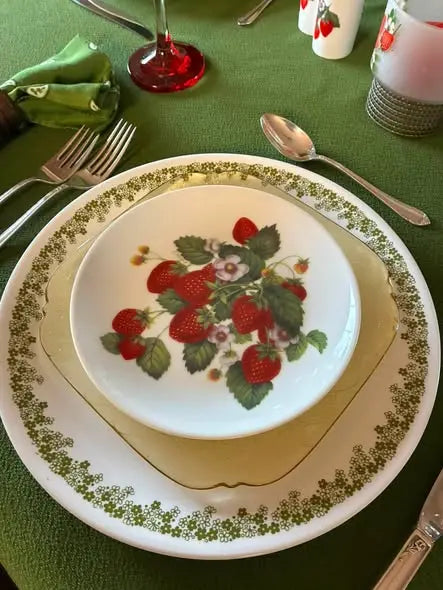 Happy Table with Assorted Plate Stack - Strawberry, Amber Madrid and Spring Blossom Jane & Lizzee