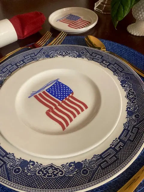 Flag Day Table Concept with American Flag Plates Jane & Lizzee