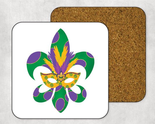 Fleur de Lis with Mask Coaster