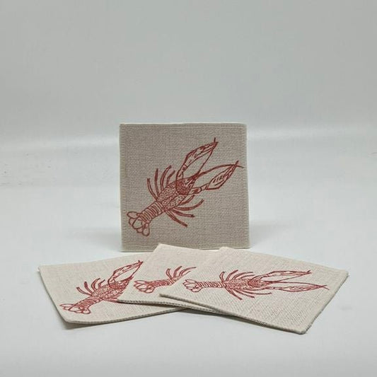 Crawfish Linen Coasters (set of 4)