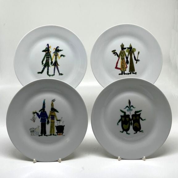 Mardi Gras Gators Salad Plates, 7 1/2" (set of 4)