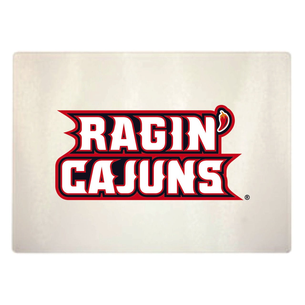 Ragin' Cajuns Glass Cutting Board