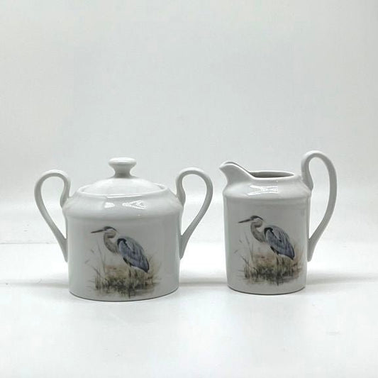 Blue Heron Sugar & Creamer