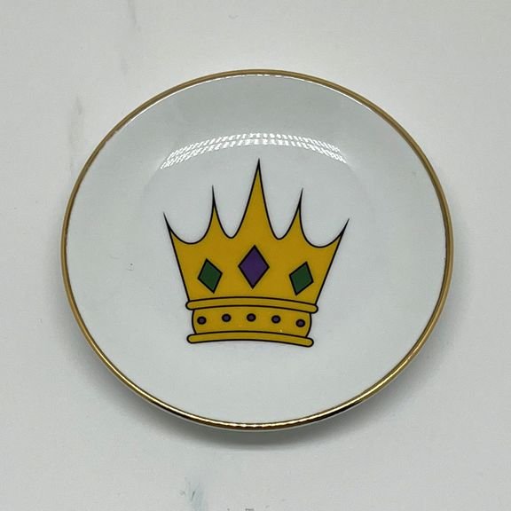 Mardi Gras Crown Ring Dish, 4"