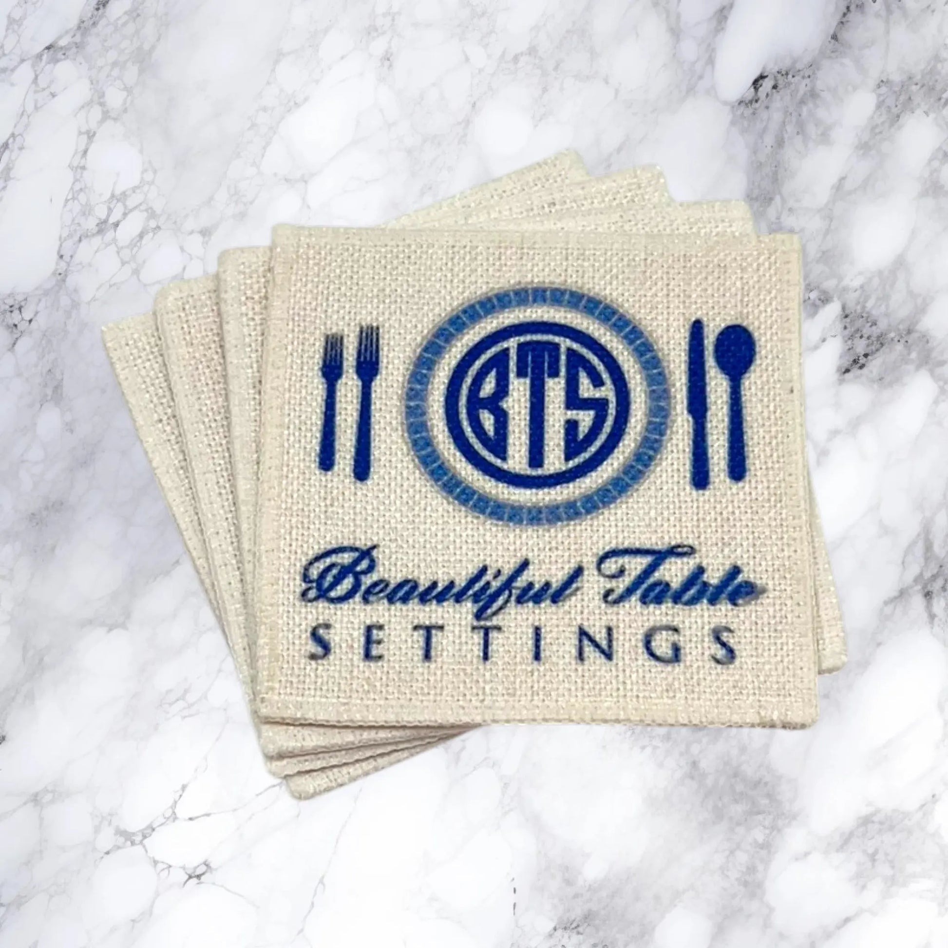 Beautiful Table Settings Coasters (linen - set of 4) Jane & Lizzee
