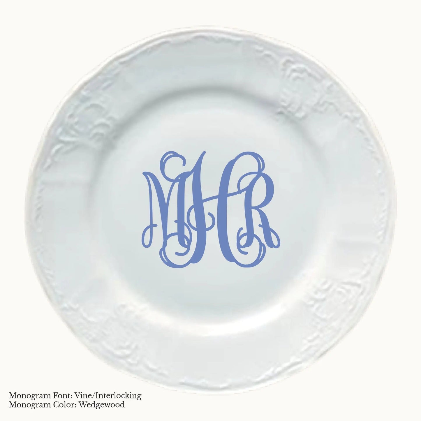 Bernadotte Charger Plate, 12 1/2" - Custom Monogram Faust Heirlooms