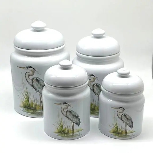 blue heron canister set