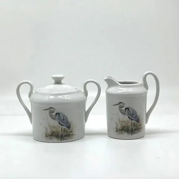 Blue Heron Cream & Sugar Set