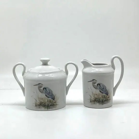 Blue Heron Cream & Sugar Set