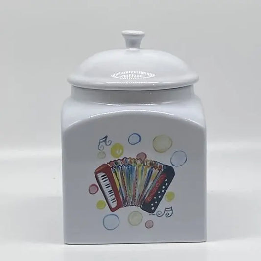 Cajun Accordion Canister Jar, 7 1/2"