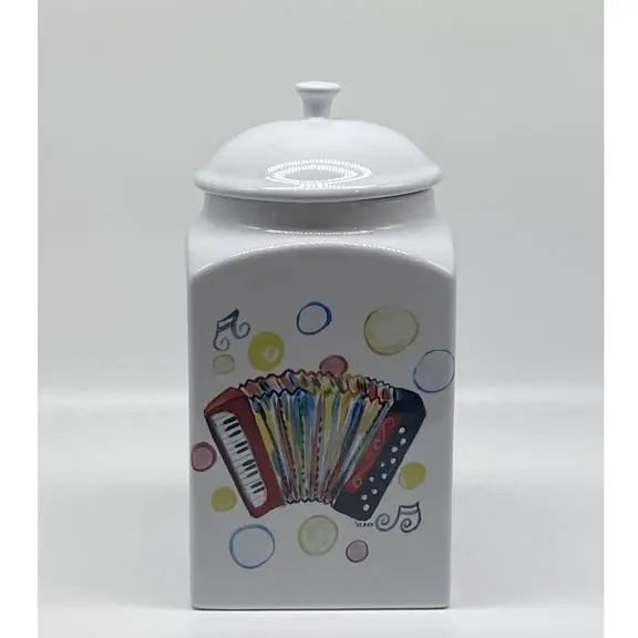 Cajun Accordion Canister Jar, 10"