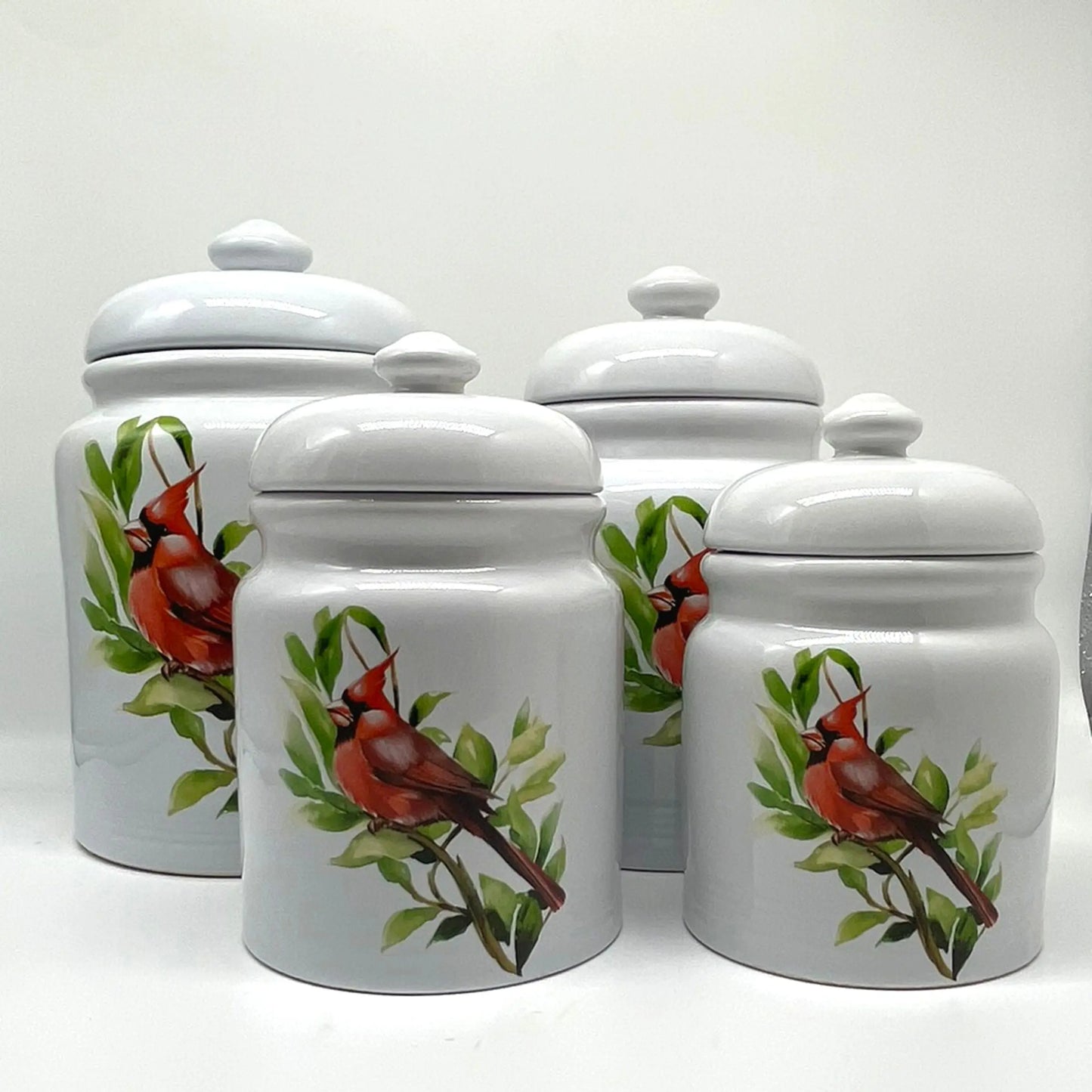Cardinal Canister Set, 4pc. Faust Heirlooms