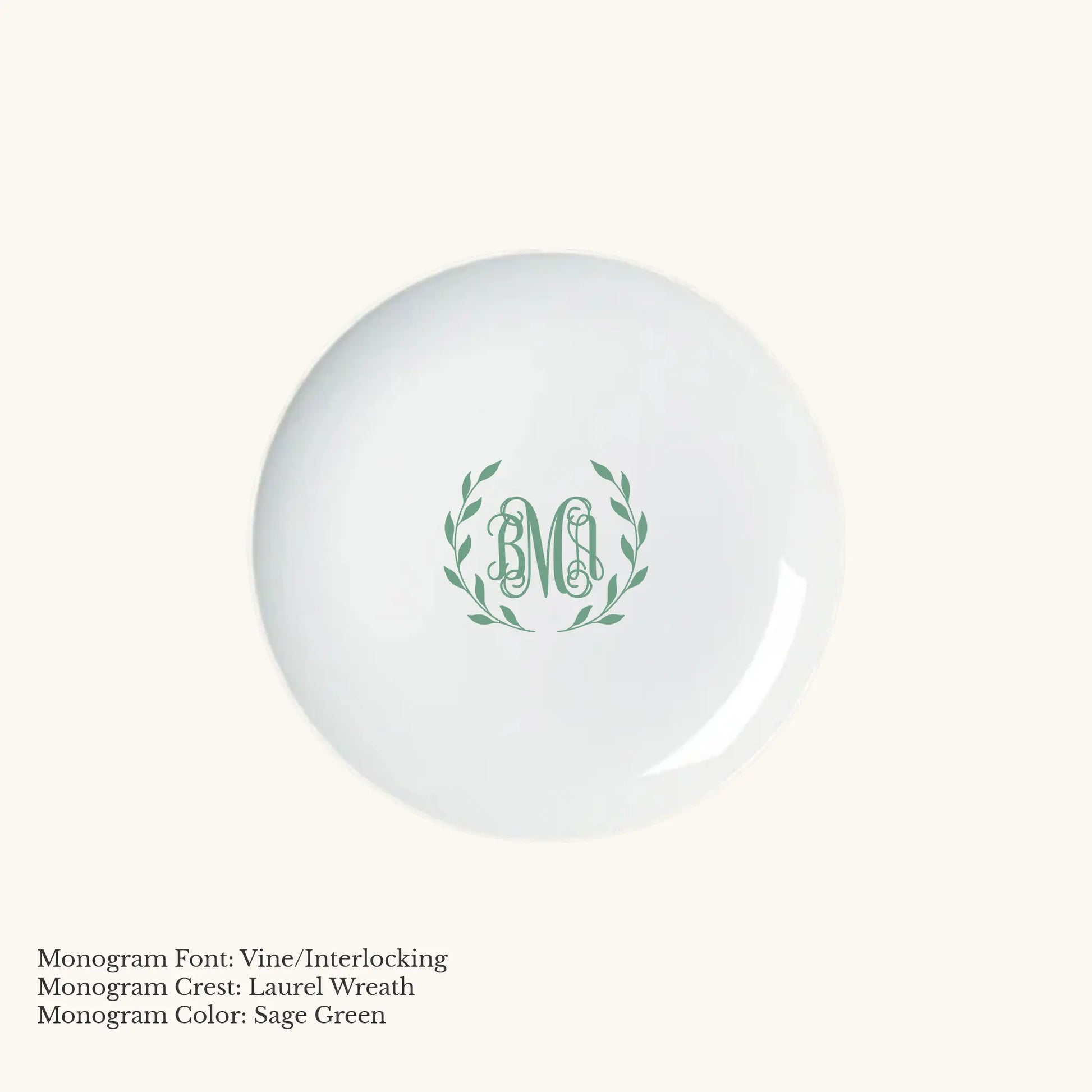 Chic Bread & Butter Plate, 6 1/4" - Custom Monogram Faust Heirlooms
