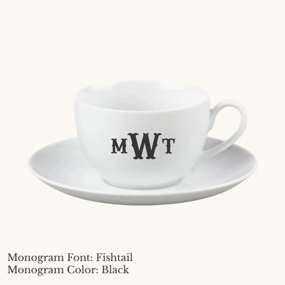 Chic Cup & Saucer, 7 ounce - Custom Monogram Faust Heirlooms