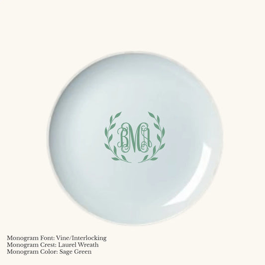 Chic Dessert/Salad Plate, 7 3/4" - Custom Monogram Faust Heirlooms