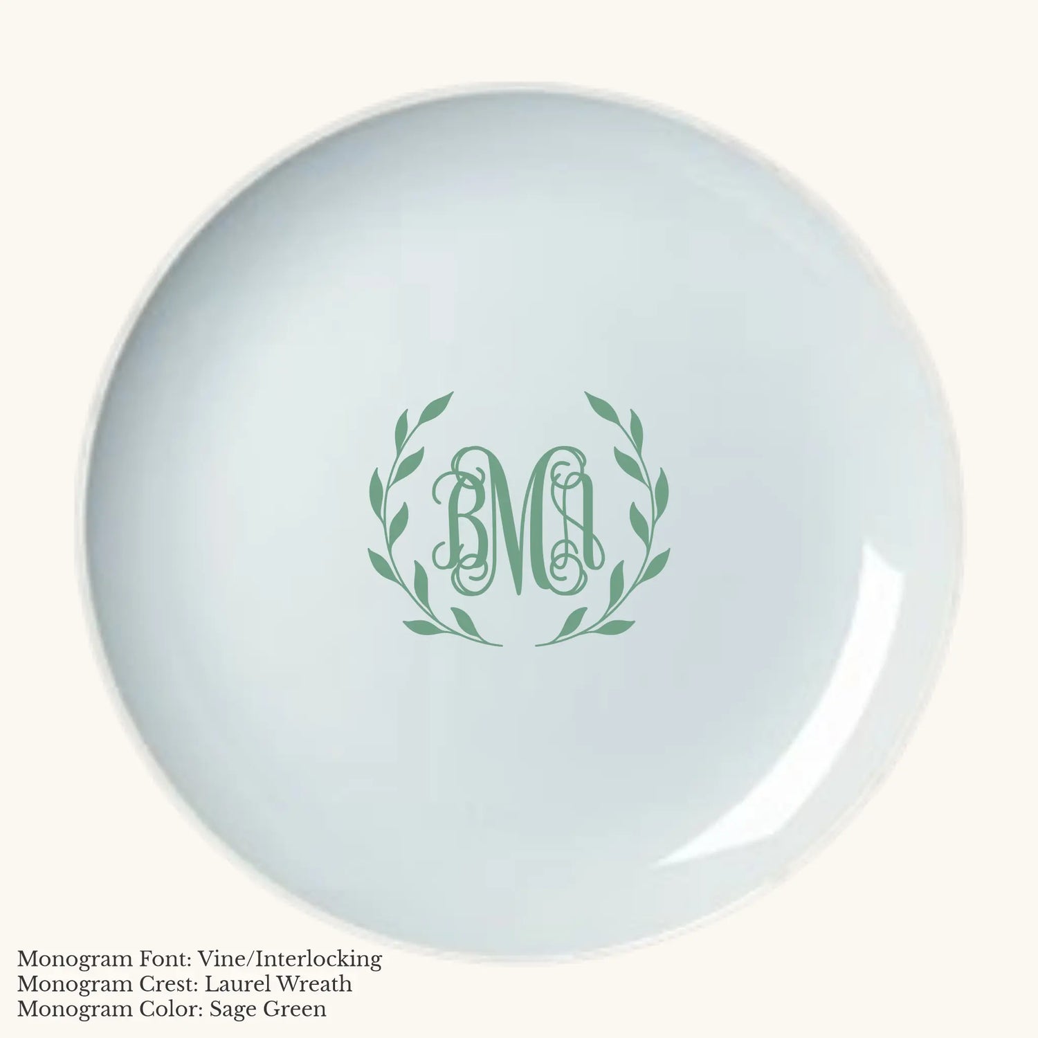 Chic Dinner Plate, 10 3/4" - Custom Monogram Faust Heirlooms