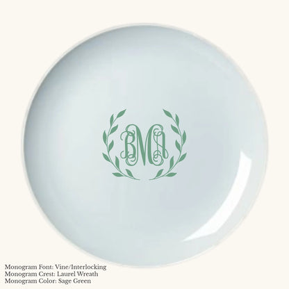 Chic Dinner Plate, 10 3/4" - Custom Monogram Faust Heirlooms