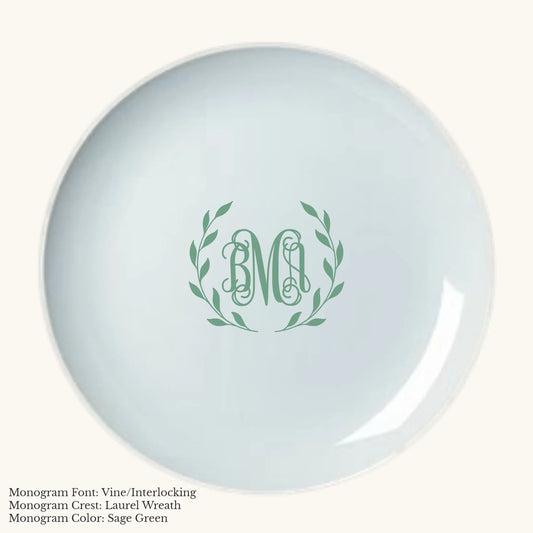 Chic Dinner Plate, 10 3/4" - Custom Monogram Faust Heirlooms