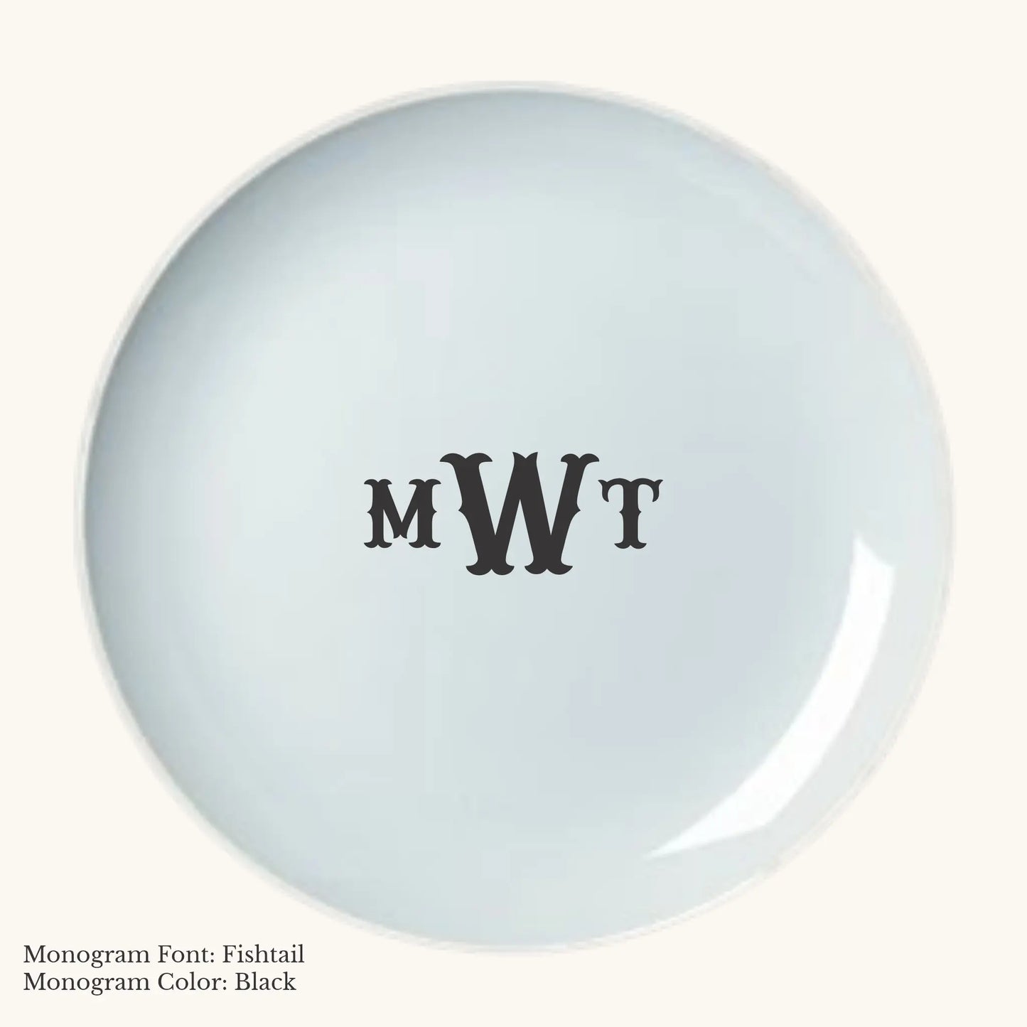 Chic Dinner Plate, 10 3/4" - Custom Monogram Faust Heirlooms