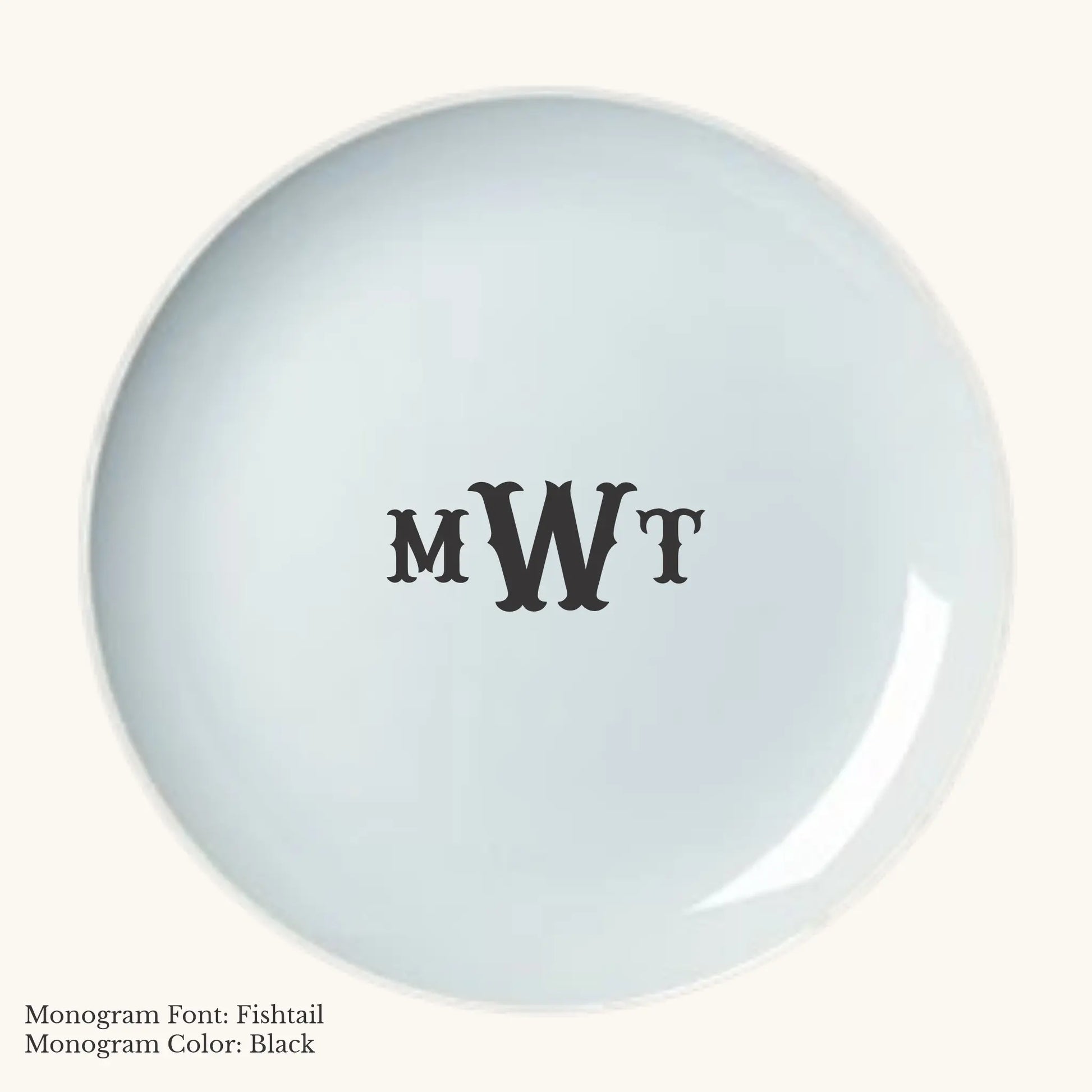 Chic Dinner Plate, 10 3/4" - Custom Monogram Faust Heirlooms