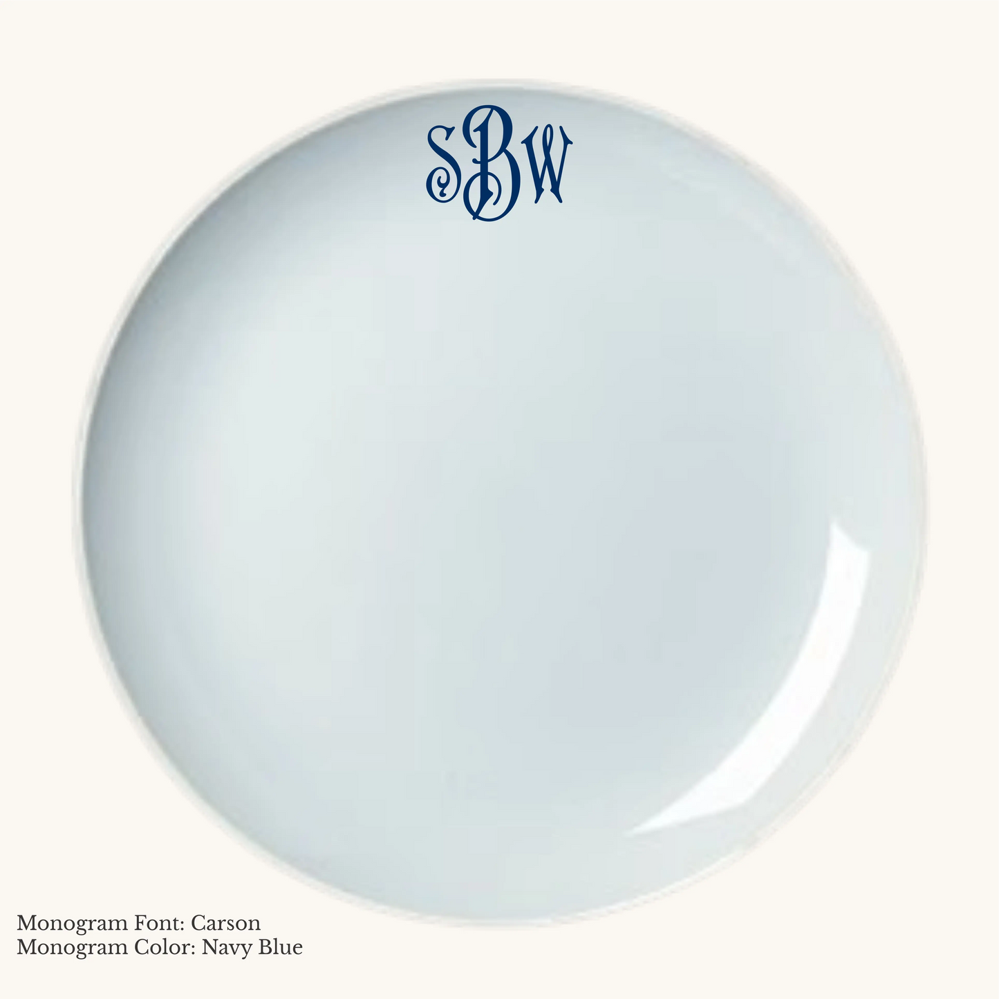 Chic Dinner Plate, 10 3/4" - Custom Monogram Faust Heirlooms
