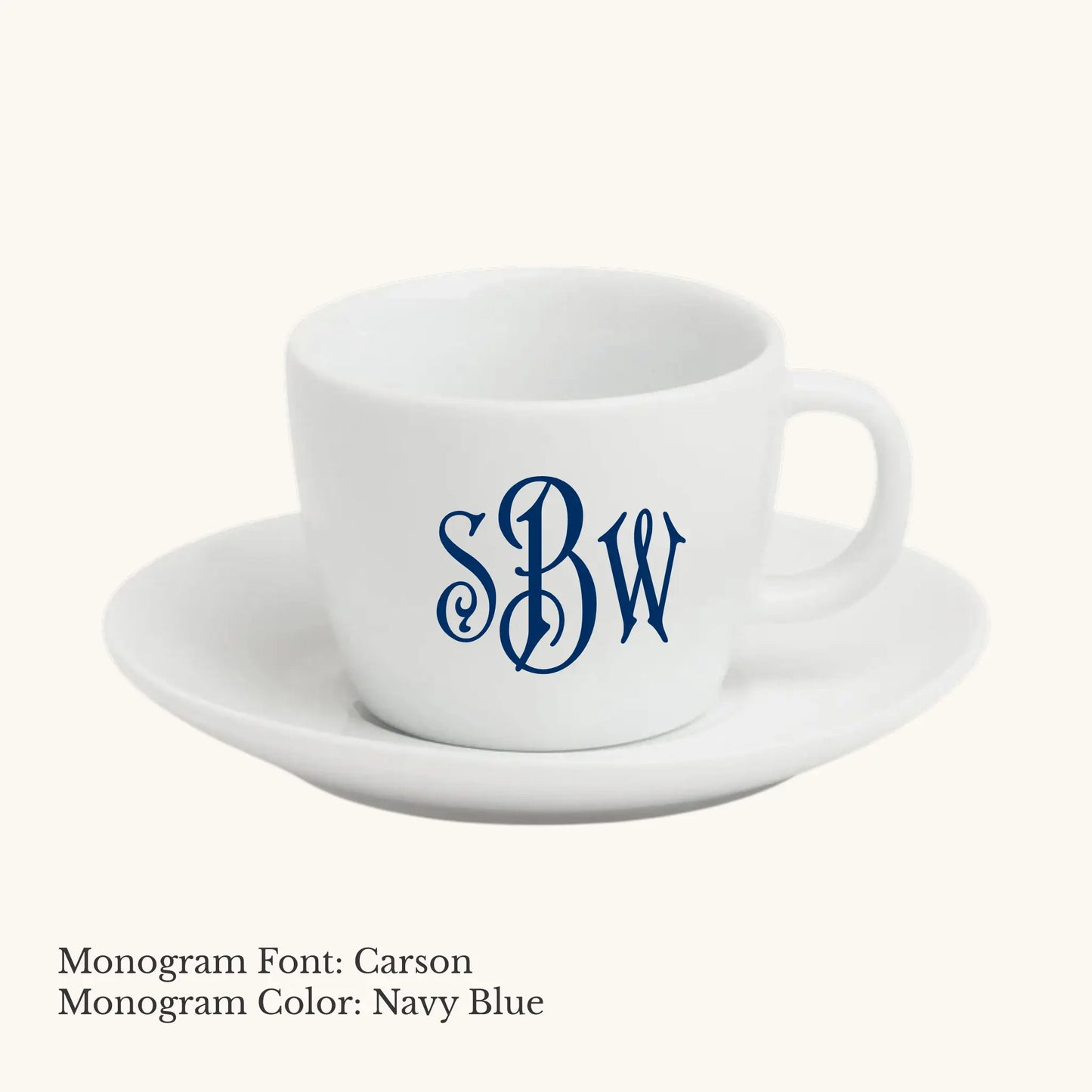 Chic Espresso Cup & Saucer - Custom Monogram Faust Heirlooms