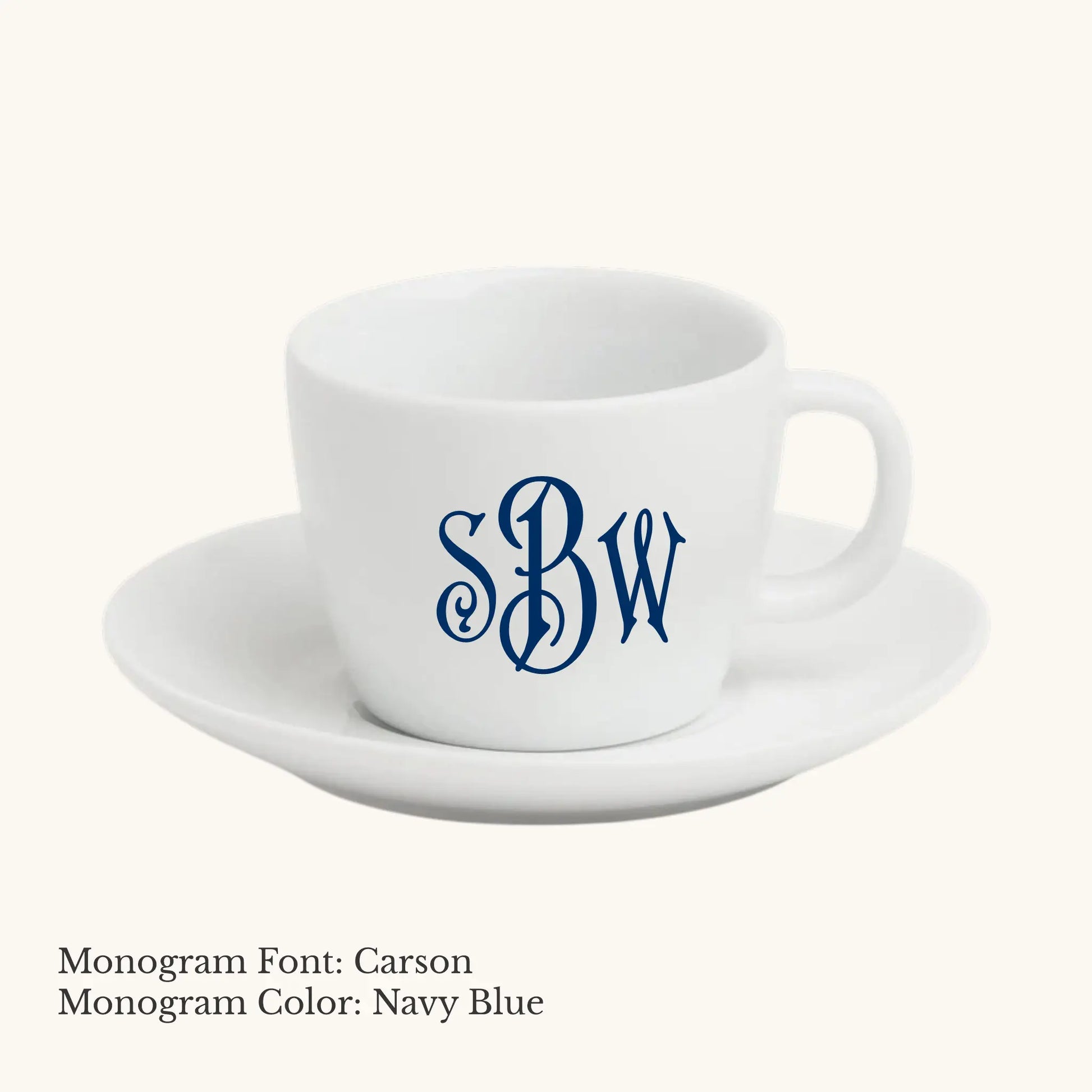 Chic Espresso Cup & Saucer - Custom Monogram Faust Heirlooms