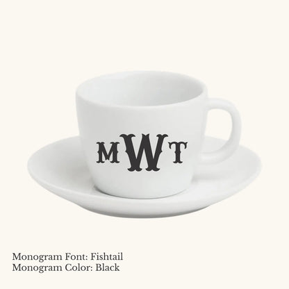 Chic Espresso Cup & Saucer - Custom Monogram Faust Heirlooms