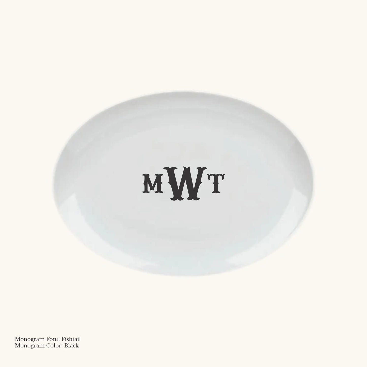 Chic Oval Platter, 12 5/8" - Custom Monogram Faust Heirlooms