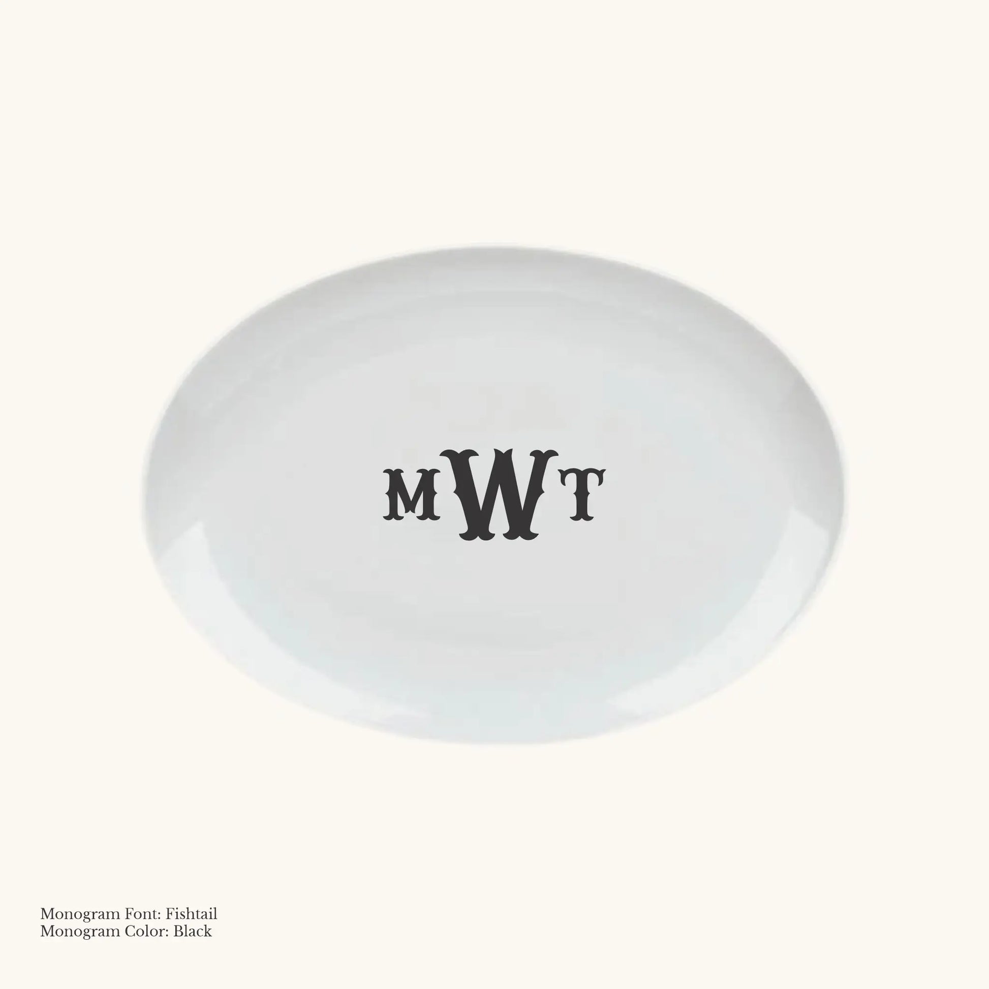 Chic Oval Platter, 12 5/8" - Custom Monogram Faust Heirlooms