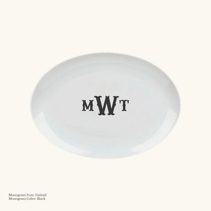 Chic Oval Platter, 12 5/8" - Custom Monogram Faust Heirlooms
