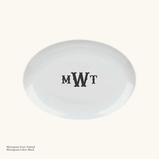Chic Oval Platter, 12 5/8" - Custom Monogram Faust Heirlooms