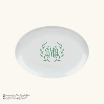 Chic Oval Platter, 12 5/8" - Custom Monogram Faust Heirlooms